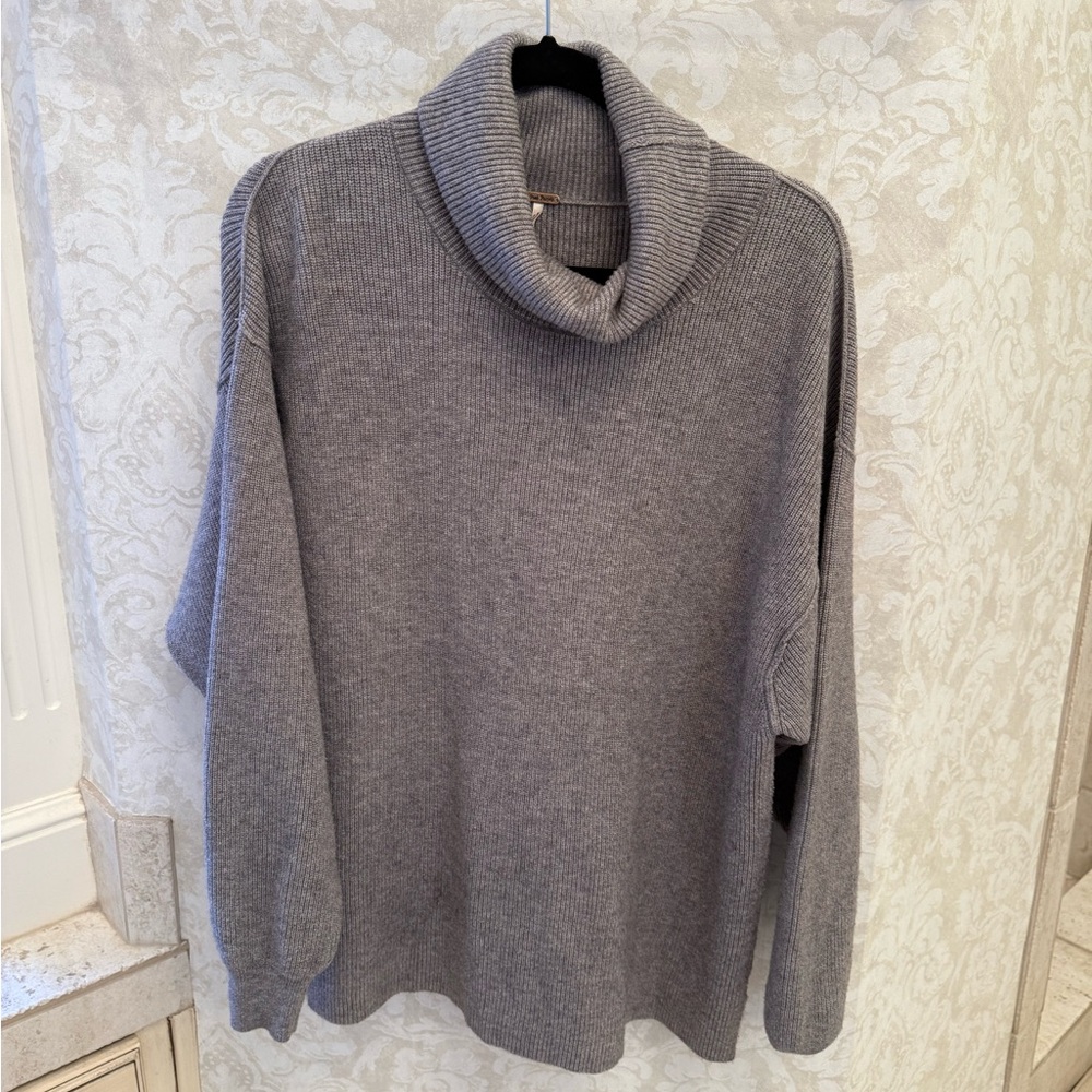 Free People Heather Gray Knit Sweater